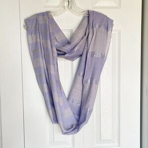 RISING TIDE Infinity Scarf Purple Striped Shiny